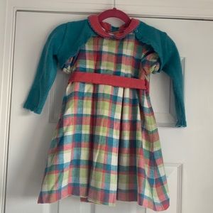 Wool dress with matching  cardigan size 24mos excellent condition like new